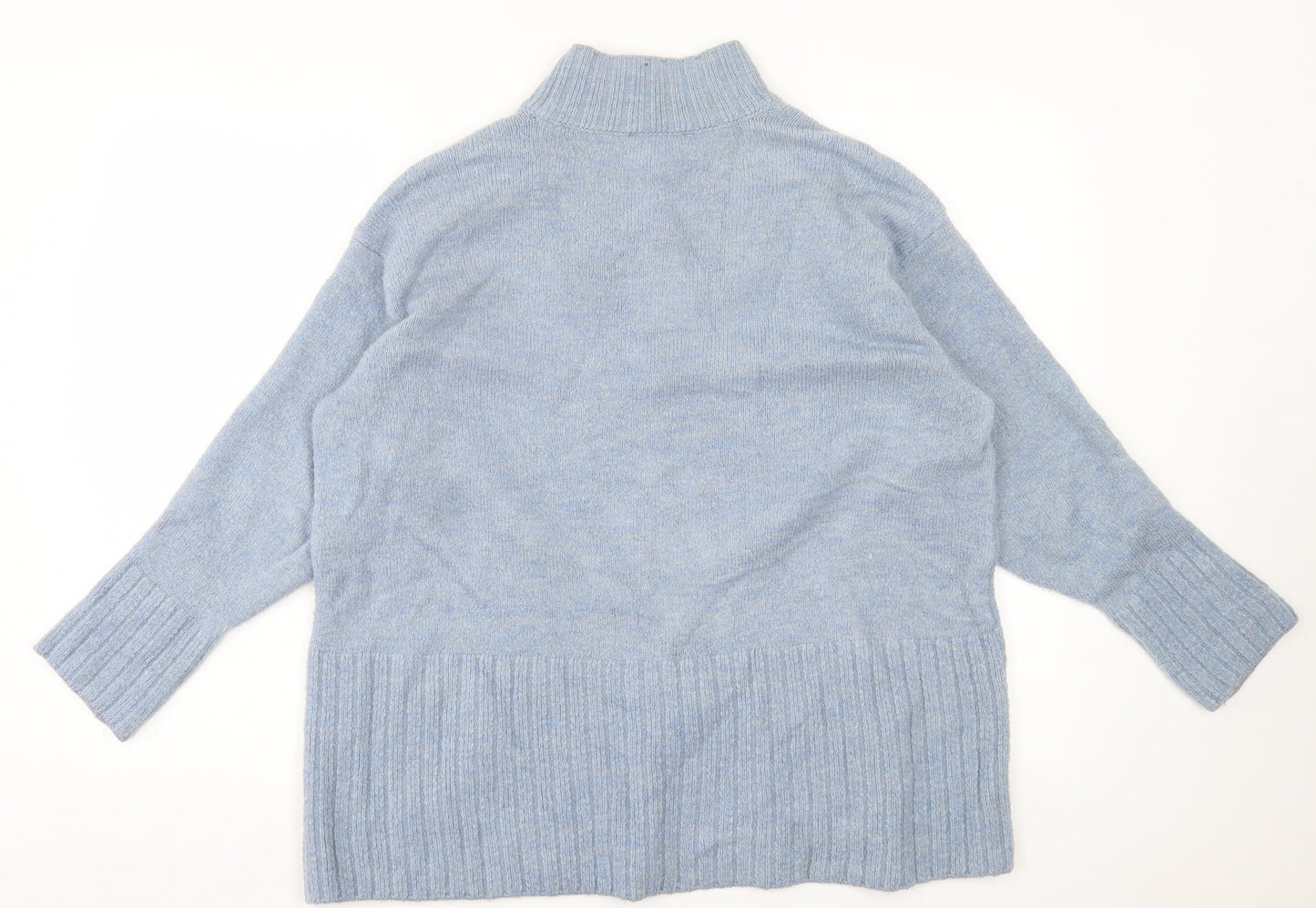 George Womens Blue High Neck Acrylic Pullover Jumper Size M