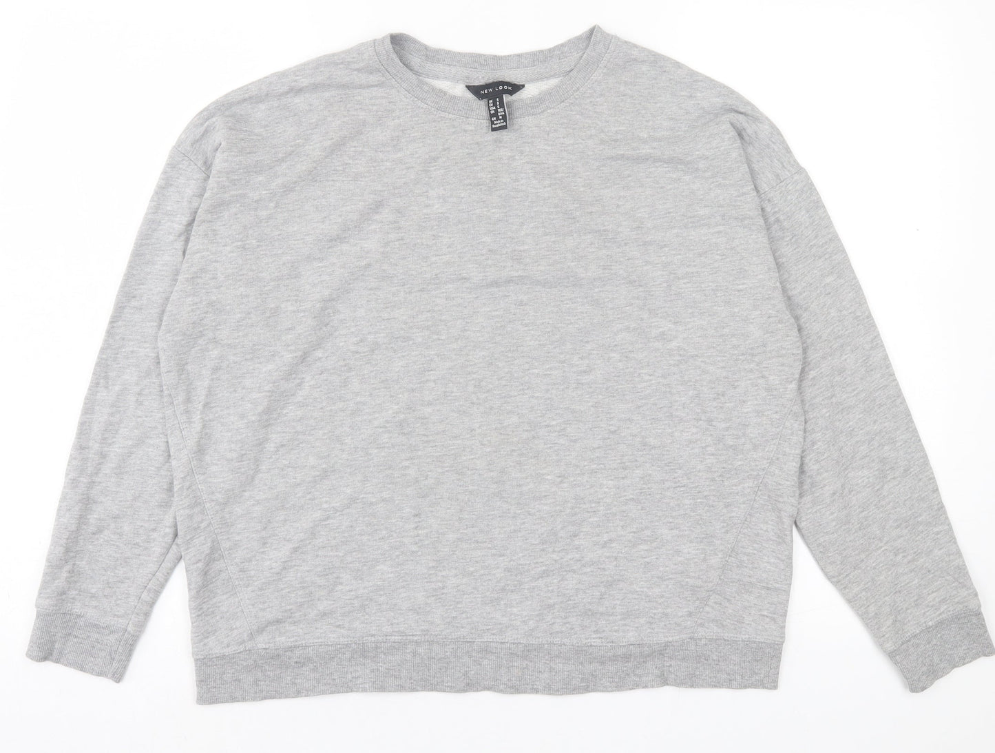 New Look Womens Grey Cotton Pullover Sweatshirt Size S Pullover