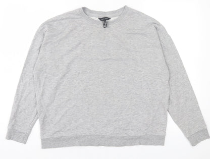 New Look Womens Grey Cotton Pullover Sweatshirt Size S Pullover