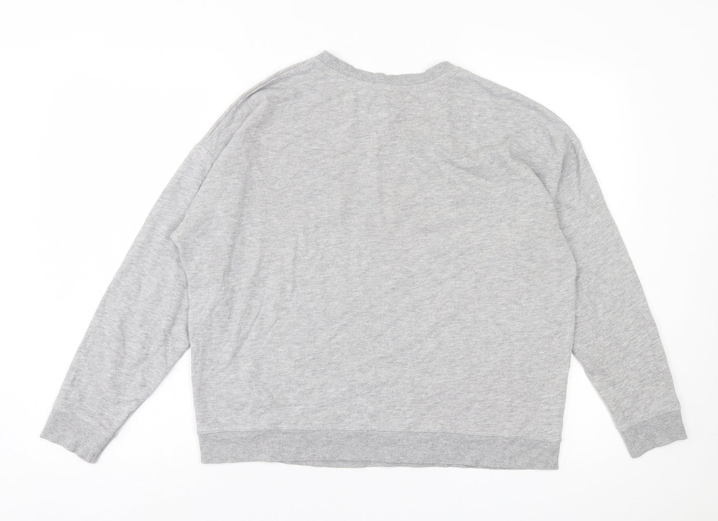 New Look Womens Grey Cotton Pullover Sweatshirt Size S Pullover