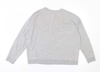 New Look Womens Grey Cotton Pullover Sweatshirt Size S Pullover