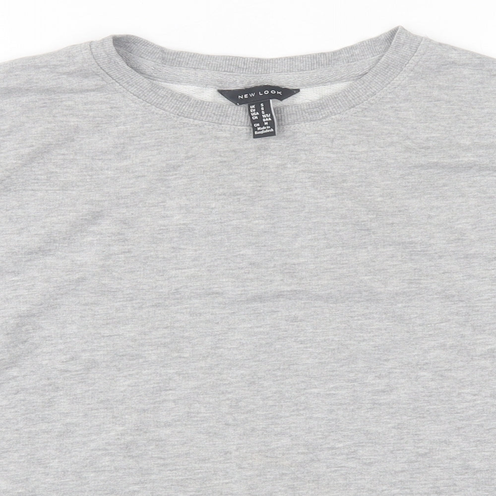 New Look Womens Grey Cotton Pullover Sweatshirt Size S Pullover