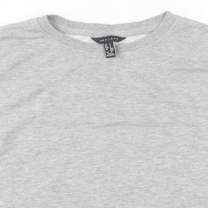 New Look Womens Grey Cotton Pullover Sweatshirt Size S Pullover