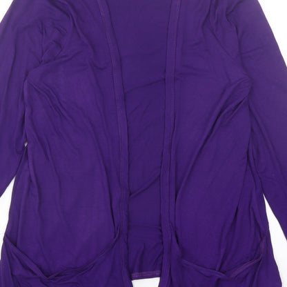 Chemistry Womens Purple V-Neck Viscose Cardigan Jumper Size 14