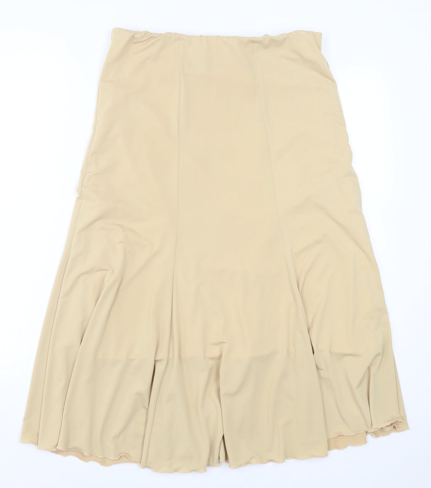 Charlotte Gold Womens Gold Polyester A-Line Skirt Size 14