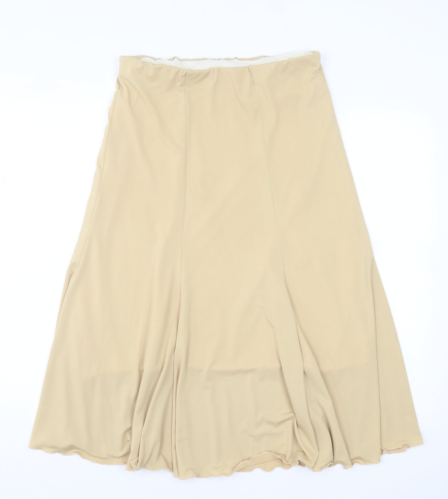 Charlotte Gold Womens Gold Polyester A-Line Skirt Size 14
