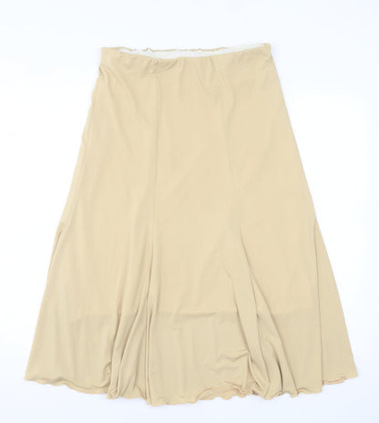 Charlotte Gold Womens Gold Polyester A-Line Skirt Size 14