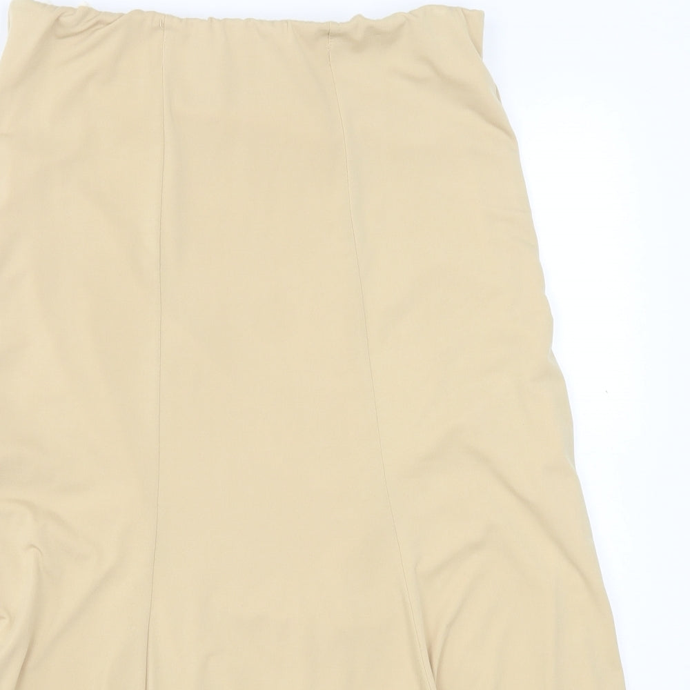 Charlotte Gold Womens Gold Polyester A-Line Skirt Size 14