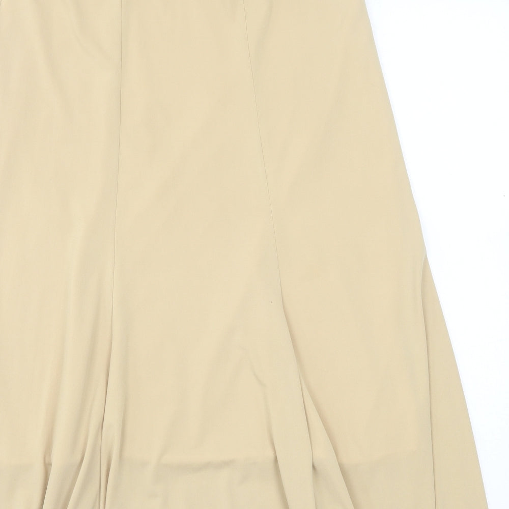 Charlotte Gold Womens Gold Polyester A-Line Skirt Size 14