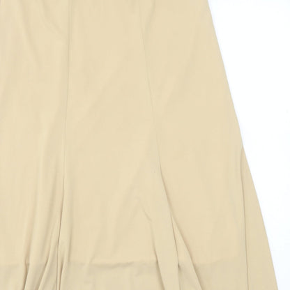 Charlotte Gold Womens Gold Polyester A-Line Skirt Size 14