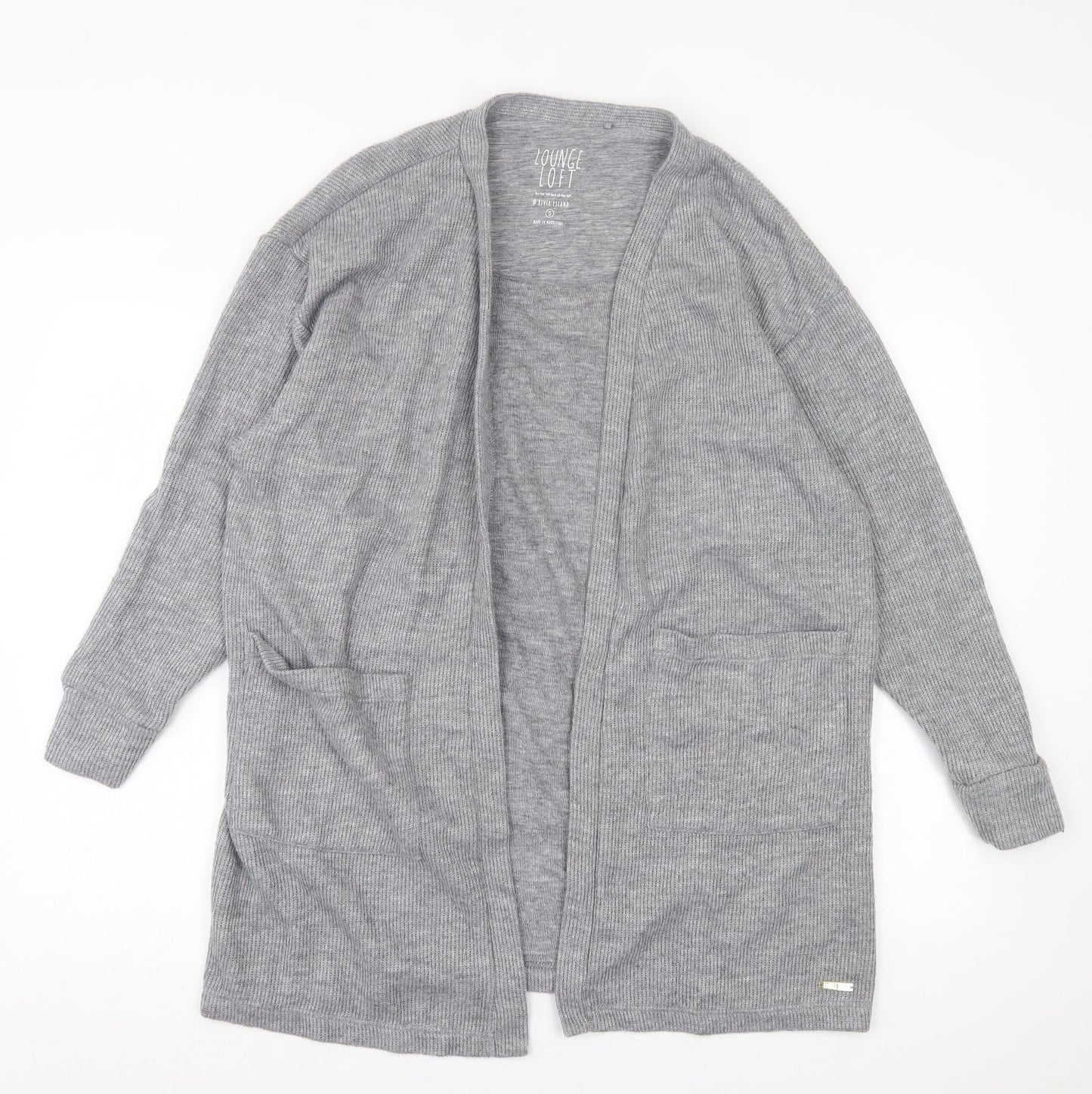 Womens UK Size S River Island Grey Cardigan Jumper