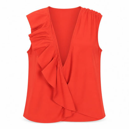 Womens UK Size M Zara Red Wrap Blouse