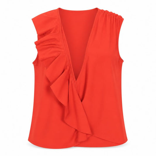 Womens UK Size M Zara Red Wrap Blouse