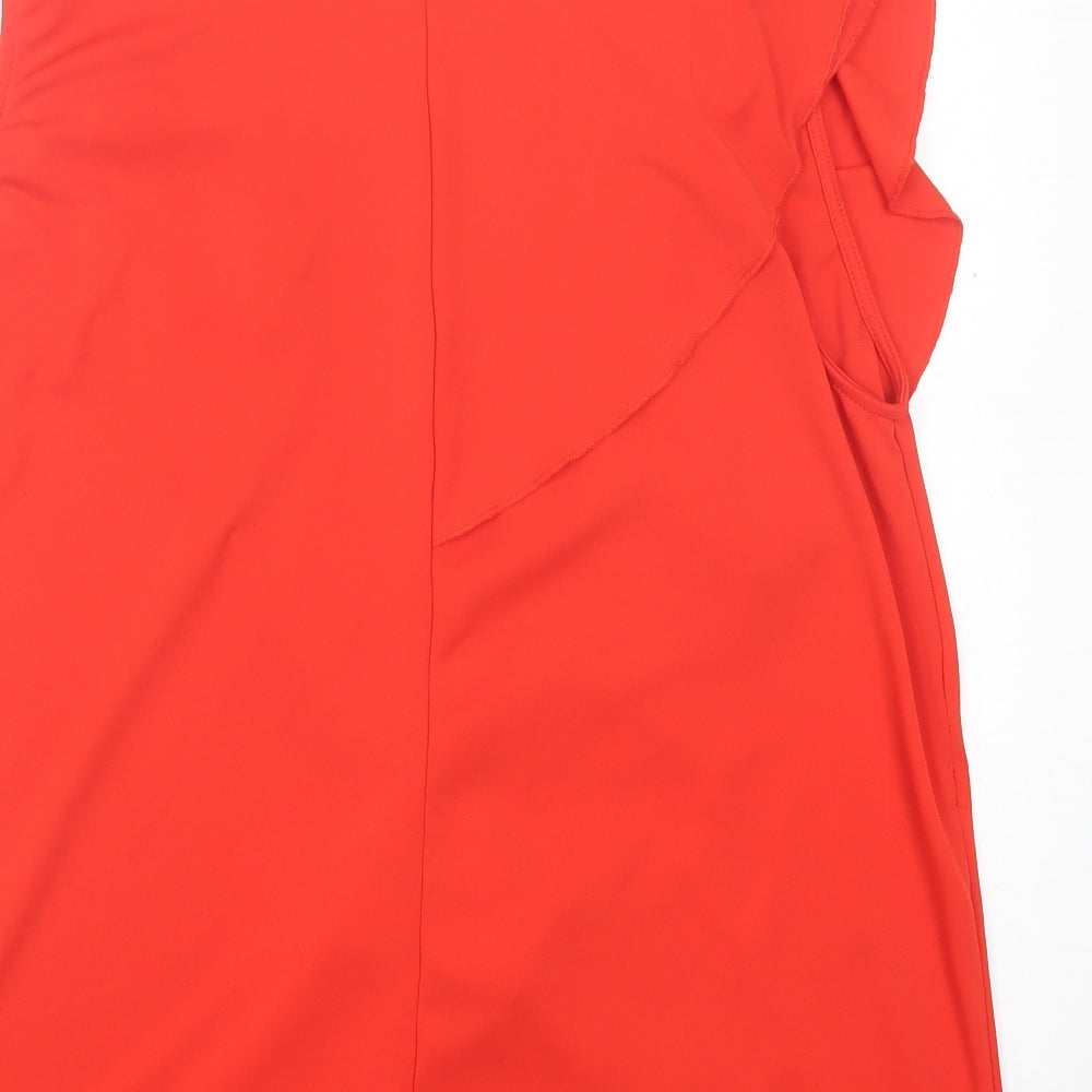 Womens UK Size M Zara Red Wrap Blouse