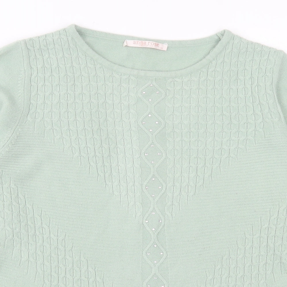 Womens UK Size XL anna rose Green Pullover Jumper