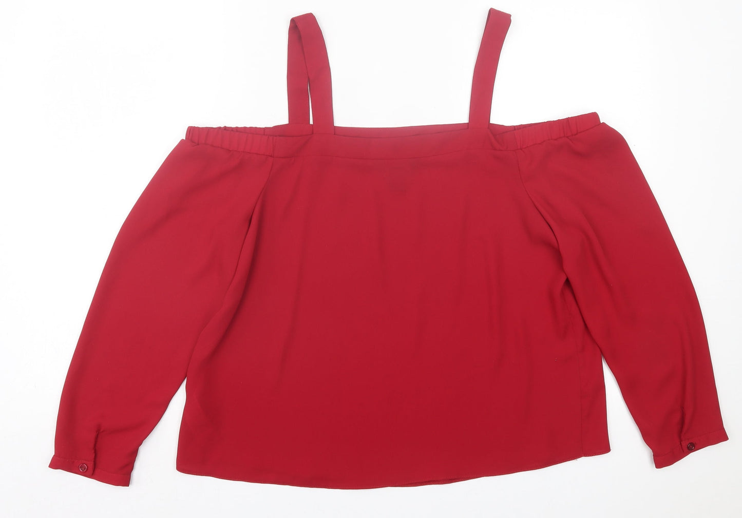 Womens UK Size 14 New Look Red Basic Blouse
