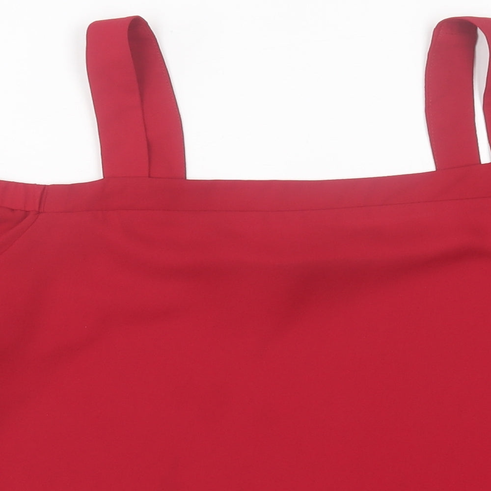 Womens UK Size 14 New Look Red Basic Blouse