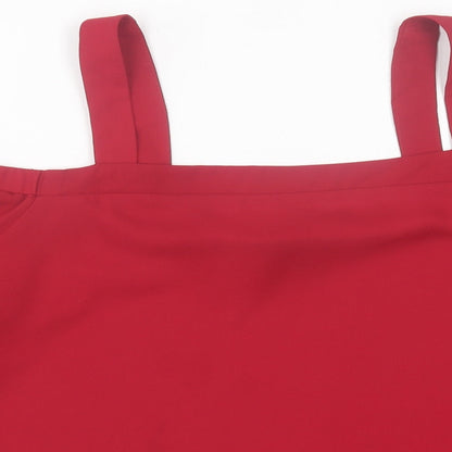 Womens UK Size 14 New Look Red Basic Blouse