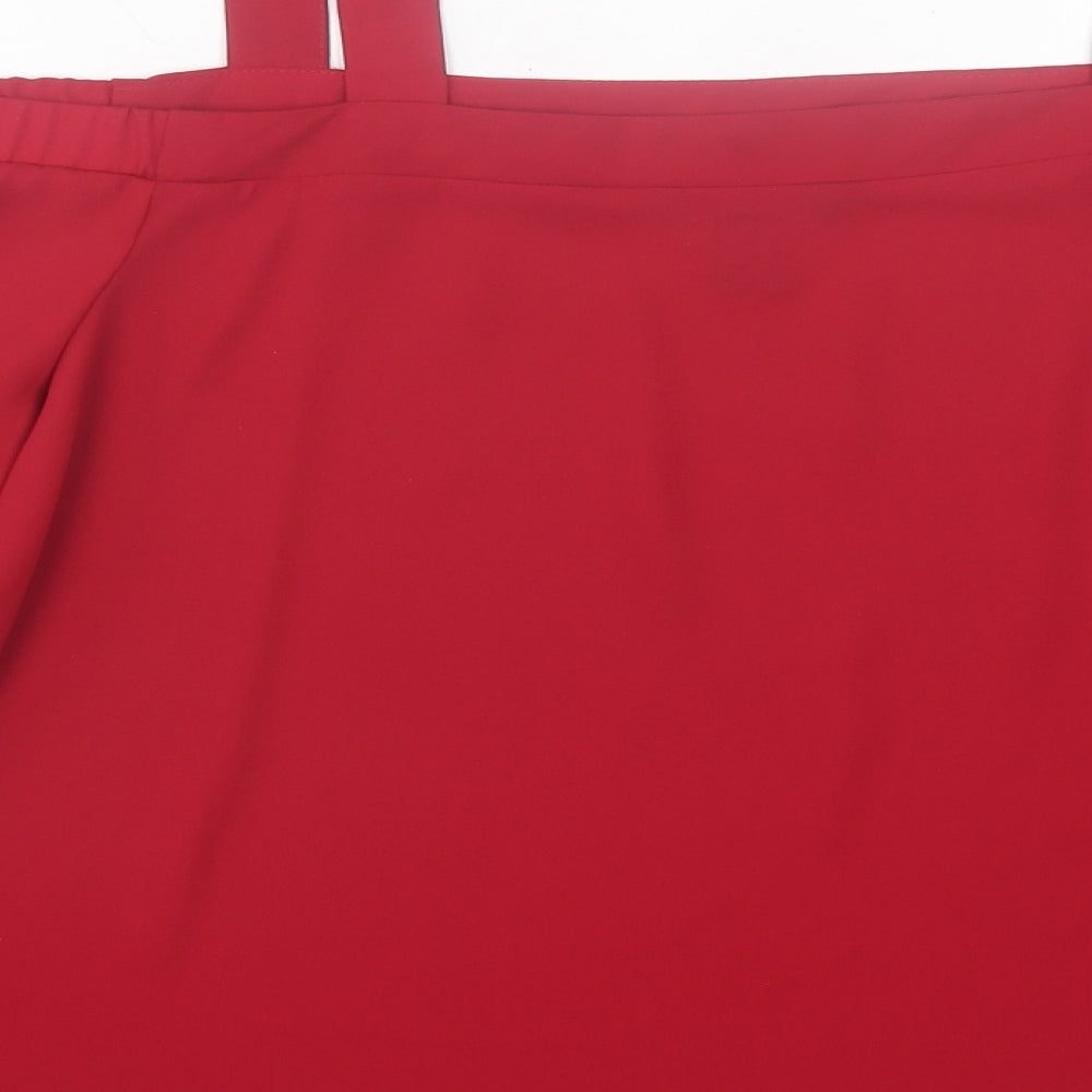 Womens UK Size 14 New Look Red Basic Blouse