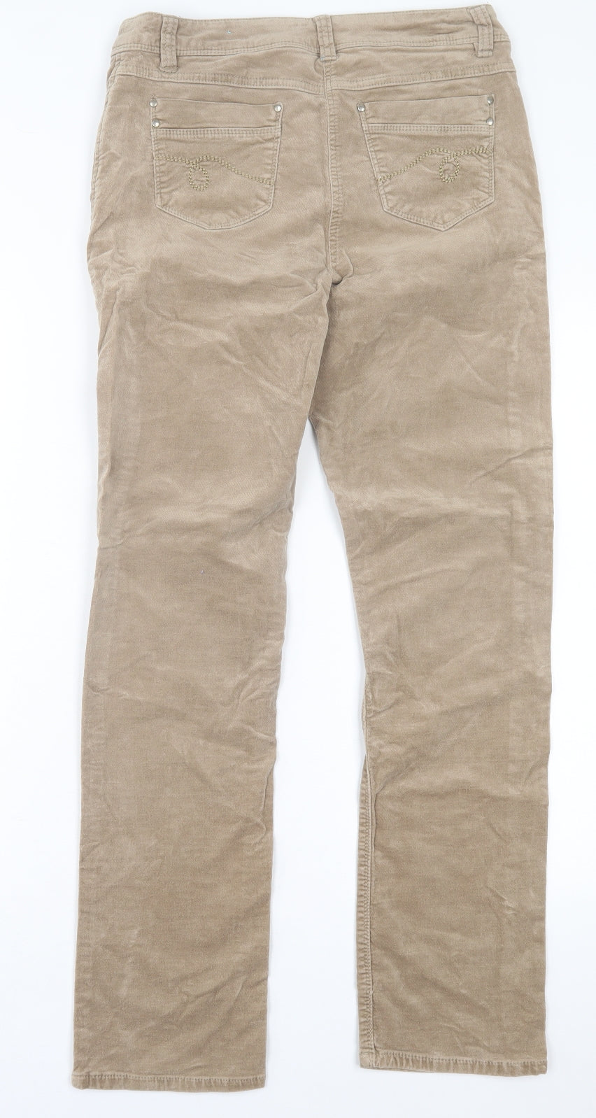 Reitmans Womens Brown Cotton Chino Trousers Size 30 in L30 in Regular Button