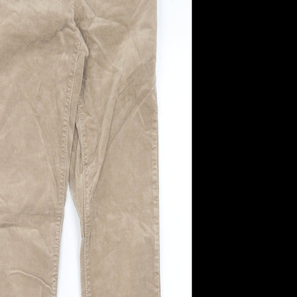 Reitmans Womens Brown Cotton Chino Trousers Size 30 in L30 in Regular Button