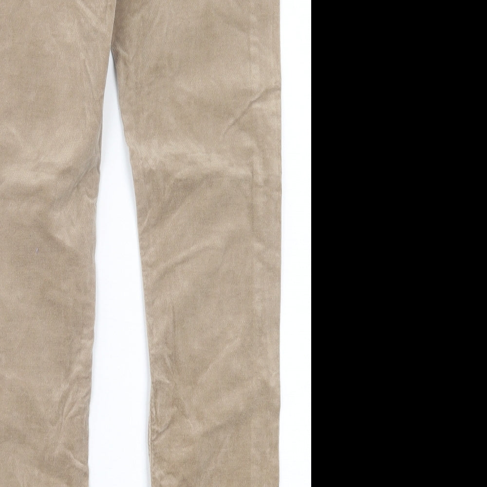 Reitmans Womens Brown Cotton Chino Trousers Size 30 in L30 in Regular Button