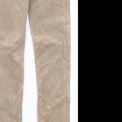 Reitmans Womens Brown Cotton Chino Trousers Size 30 in L30 in Regular Button