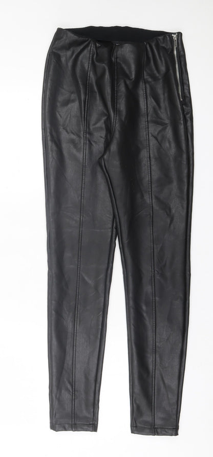 Womens UK Size 10 New Look Regular Fit Capri Black Trousers