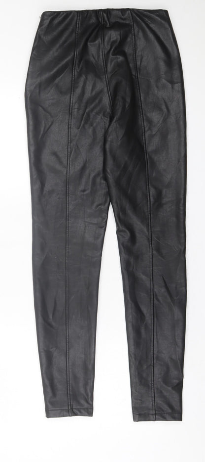 Womens UK Size 10 New Look Regular Fit Capri Black Trousers