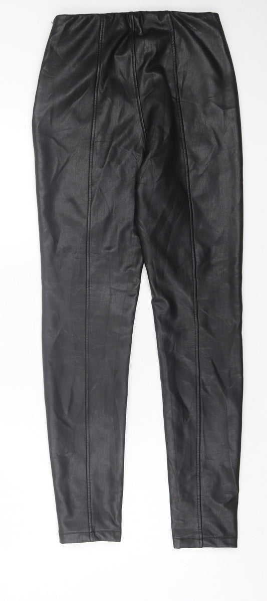 Womens UK Size 10 New Look Regular Fit Capri Black Trousers