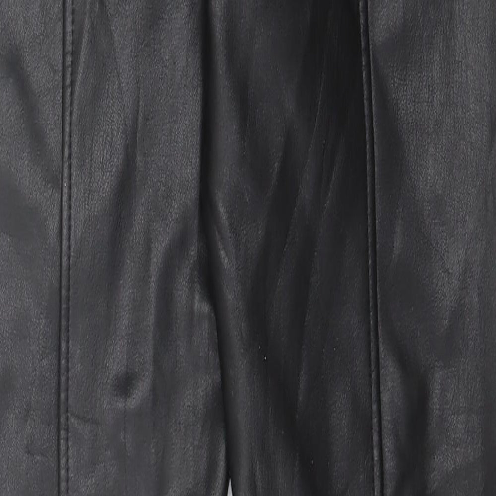 Womens UK Size 10 New Look Regular Fit Capri Black Trousers
