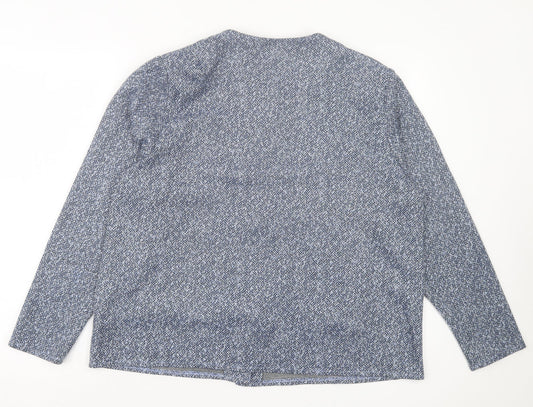 bonmarch Womens Blue Geometric Jacket Size 20 Button