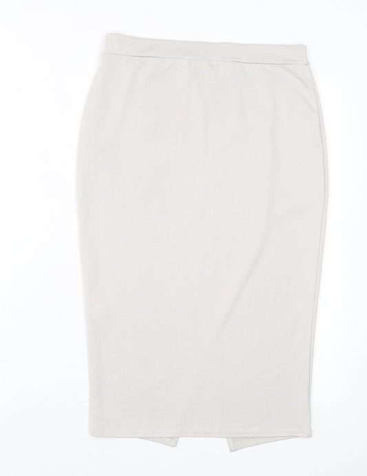 Boohoo Womens Grey Polyester A-Line Skirt Size 12
