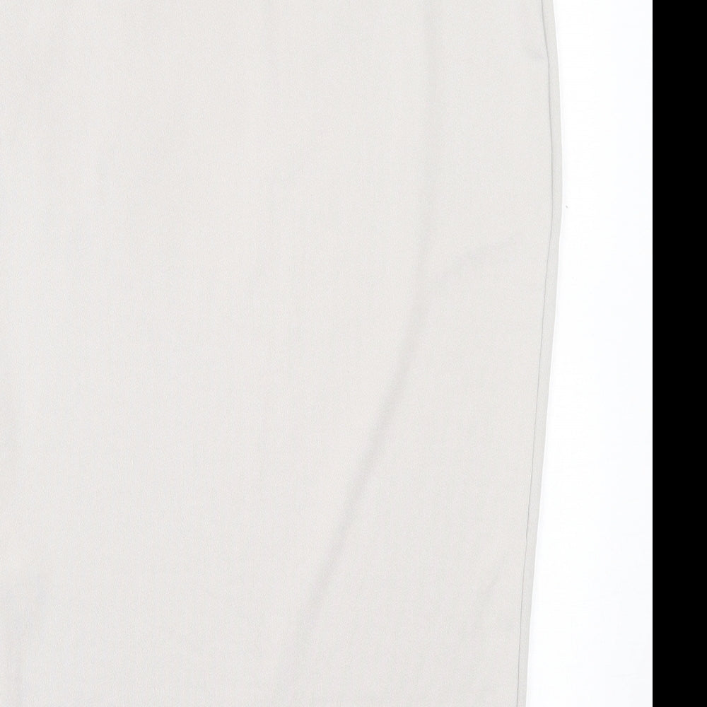 Boohoo Womens Grey Polyester A-Line Skirt Size 12