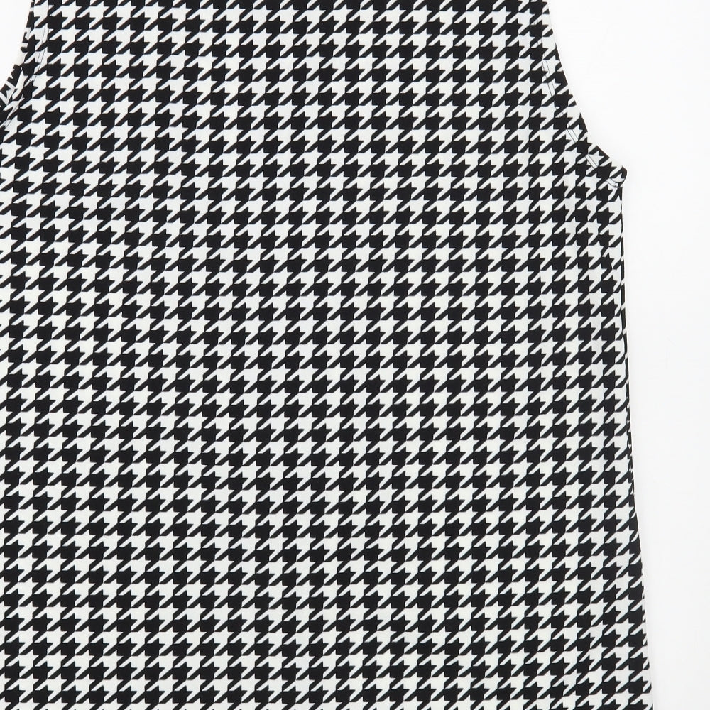 SheIn Womens Black Houndstooth Jacket Waistcoat Size L