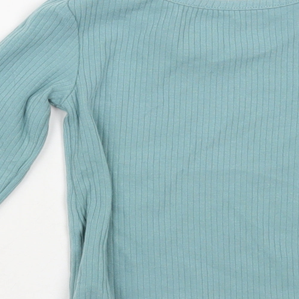 Dunnes Stores Baby Green Cotton Basic T-Shirt Size 12 Months Crew Neck Pullover
