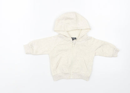 Primark Baby Beige Cotton Full Zip Jumper Size 0-3 Months Zip