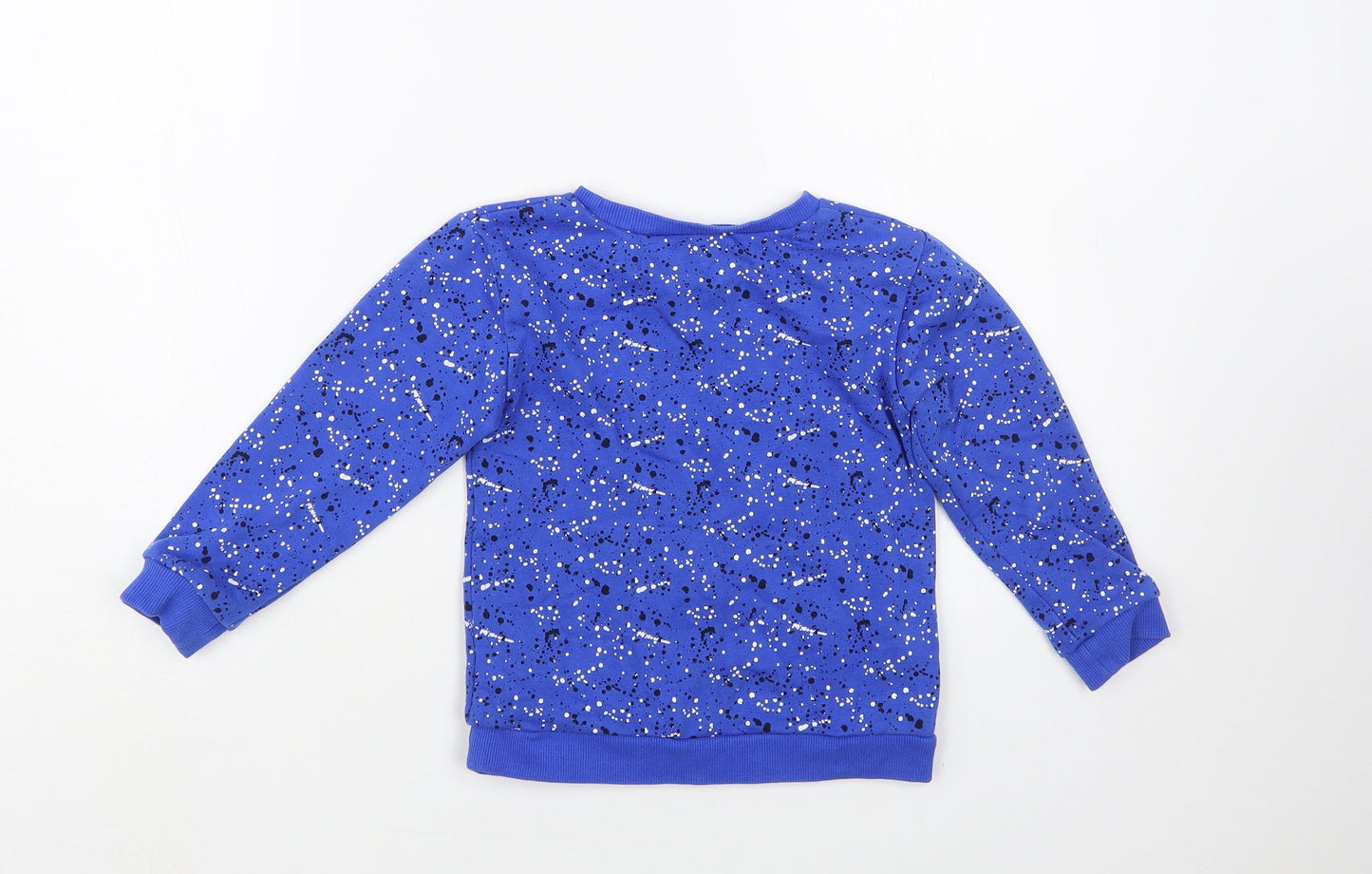 Dunnes Stores Boys Blue Geometric Cotton Pullover Sweatshirt Size 3-4 Years Pullover - The Boss