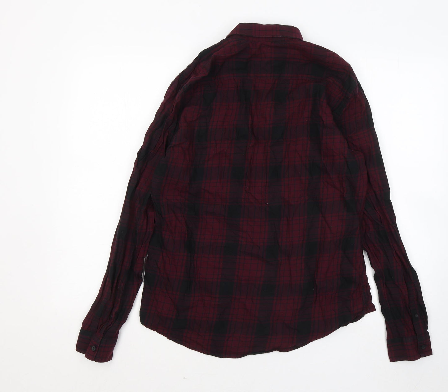 Red Herring Mens Purple Plaid Cotton Button-Up Size M Collared