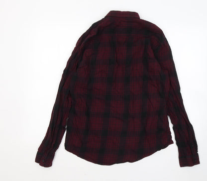 Red Herring Mens Purple Plaid Cotton Button-Up Size M Collared