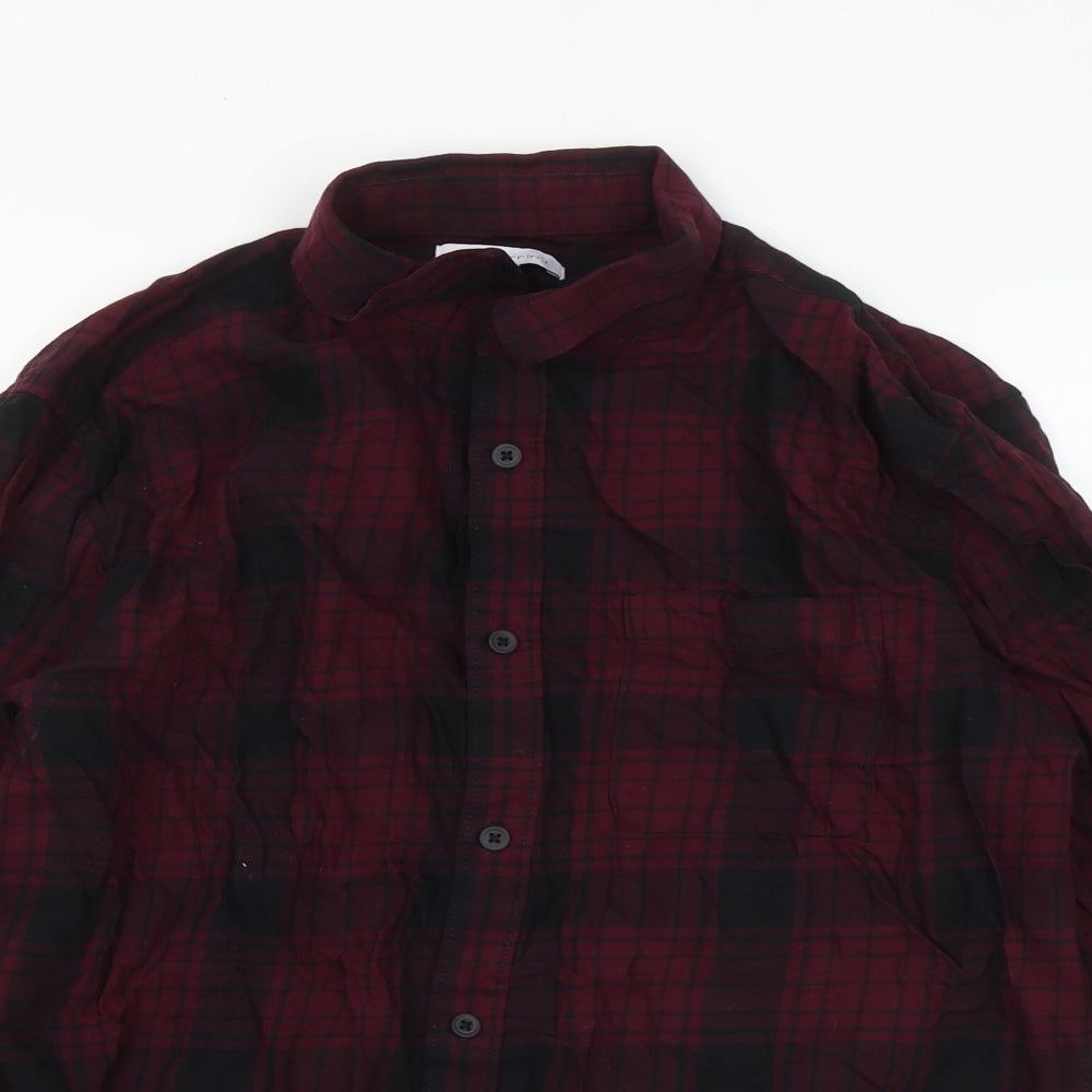 Red Herring Mens Purple Plaid Cotton Button-Up Size M Collared