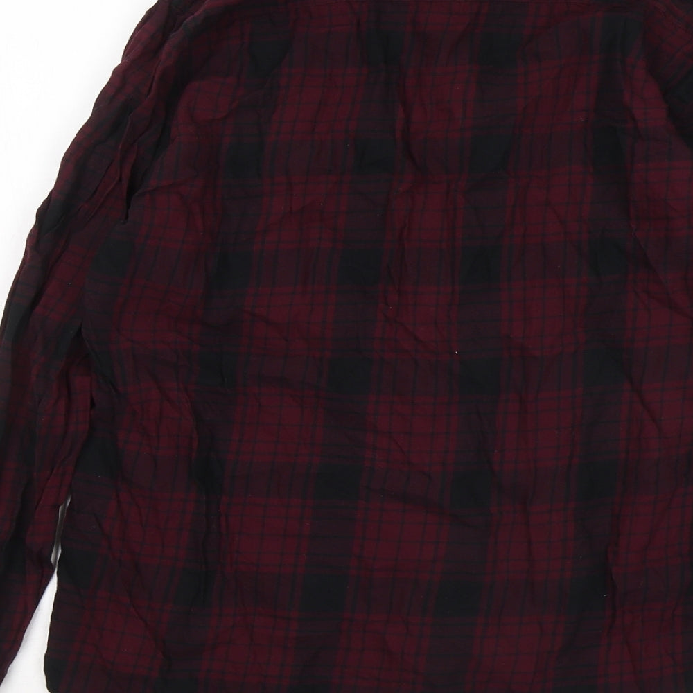 Red Herring Mens Purple Plaid Cotton Button-Up Size M Collared