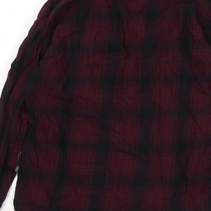 Red Herring Mens Purple Plaid Cotton Button-Up Size M Collared