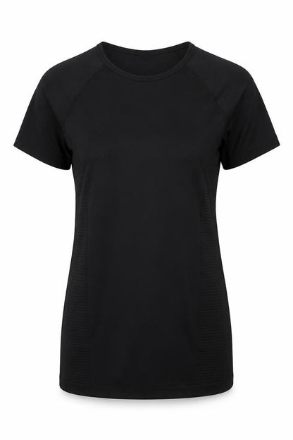 Womens UK Size 12 WORKOUT Black Basic T-Shirt