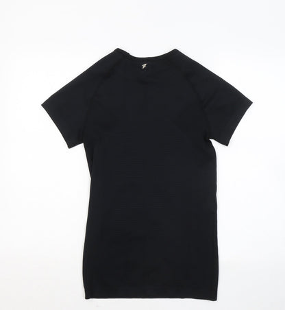 Womens UK Size 12 WORKOUT Black Basic T-Shirt