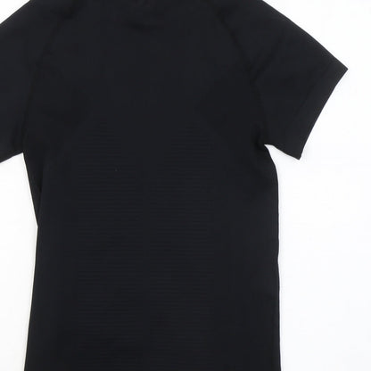 Womens UK Size 12 WORKOUT Black Basic T-Shirt