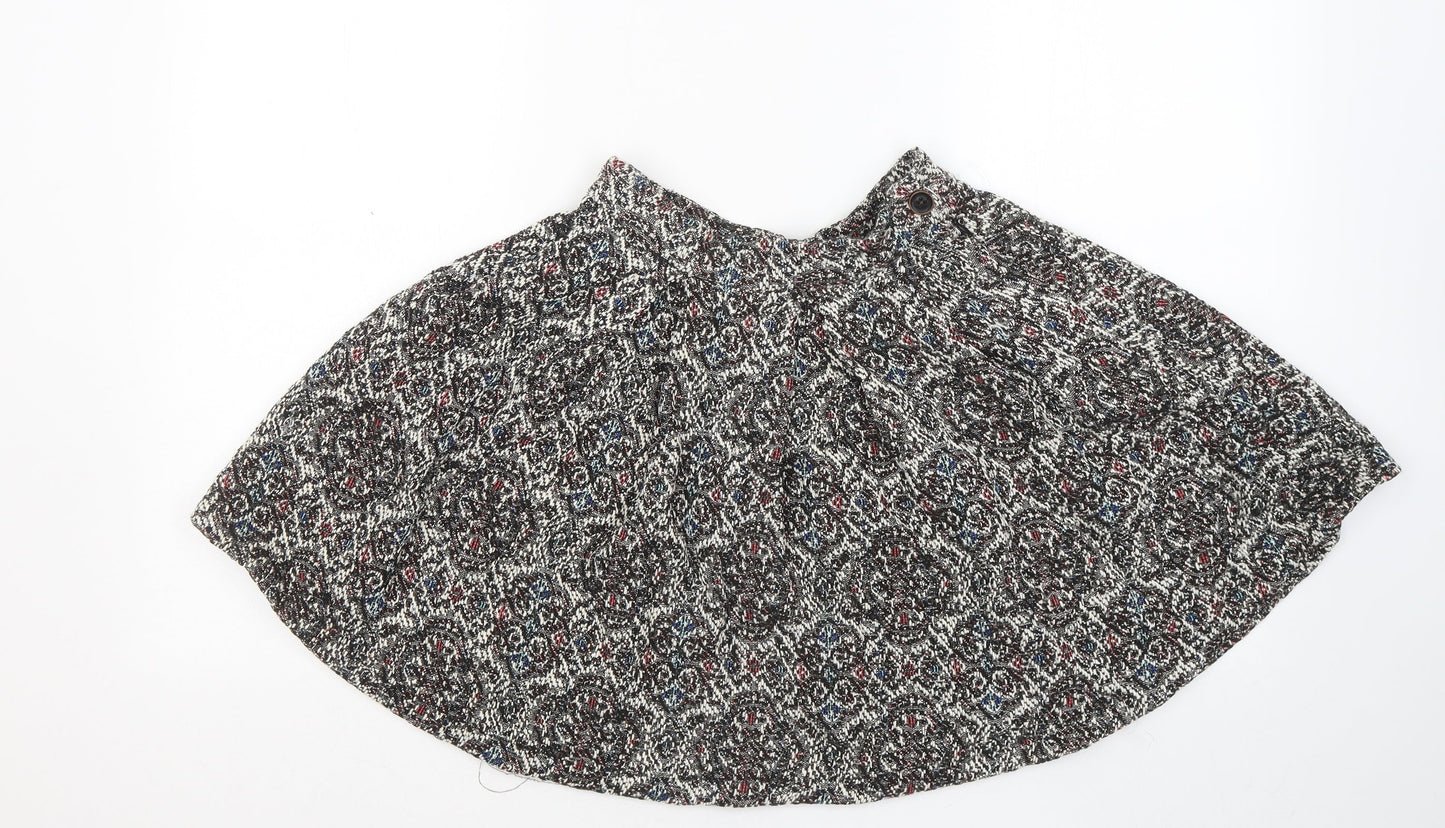 Pull&Bear Womens Multicoloured Geometric Polyester Skater Skirt Size S