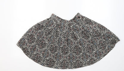 Pull&Bear Womens Multicoloured Geometric Polyester Skater Skirt Size S