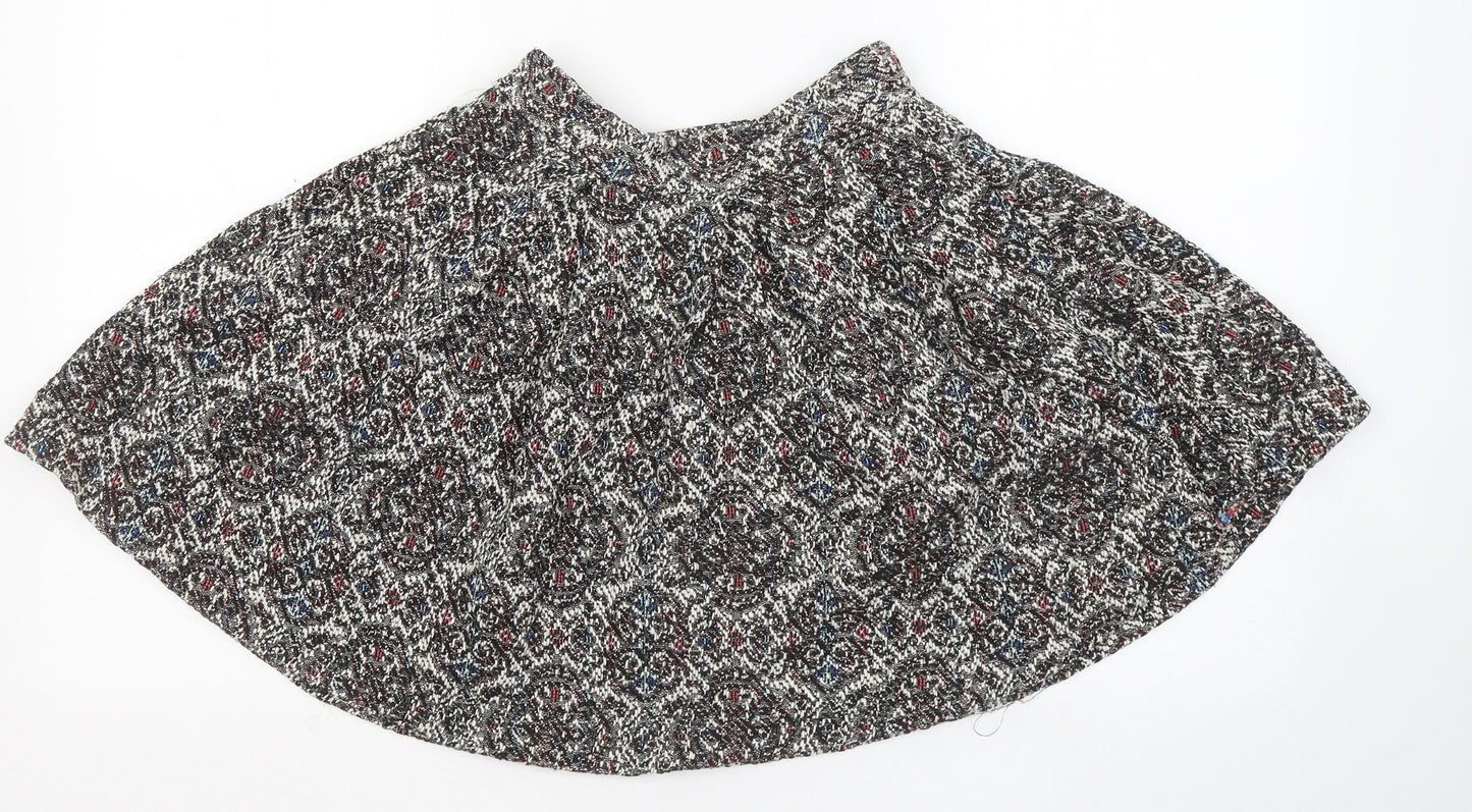 Pull&Bear Womens Multicoloured Geometric Polyester Skater Skirt Size S
