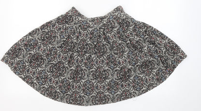 Pull&Bear Womens Multicoloured Geometric Polyester Skater Skirt Size S
